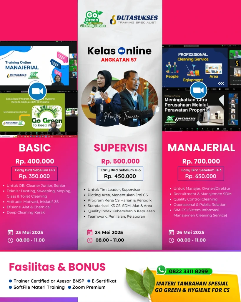 Training Online Cleaning Service Mei